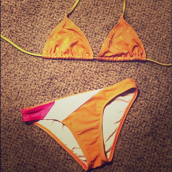 Orange&Pink Bikini Sz small - Picture 2 of 6